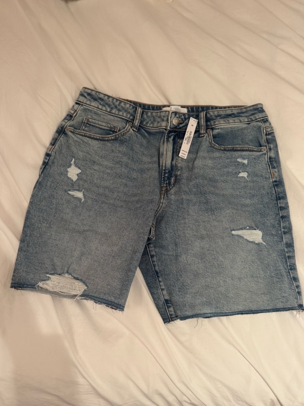 PINK Victoria's Secret Light Blue Washed Denim Shorts
